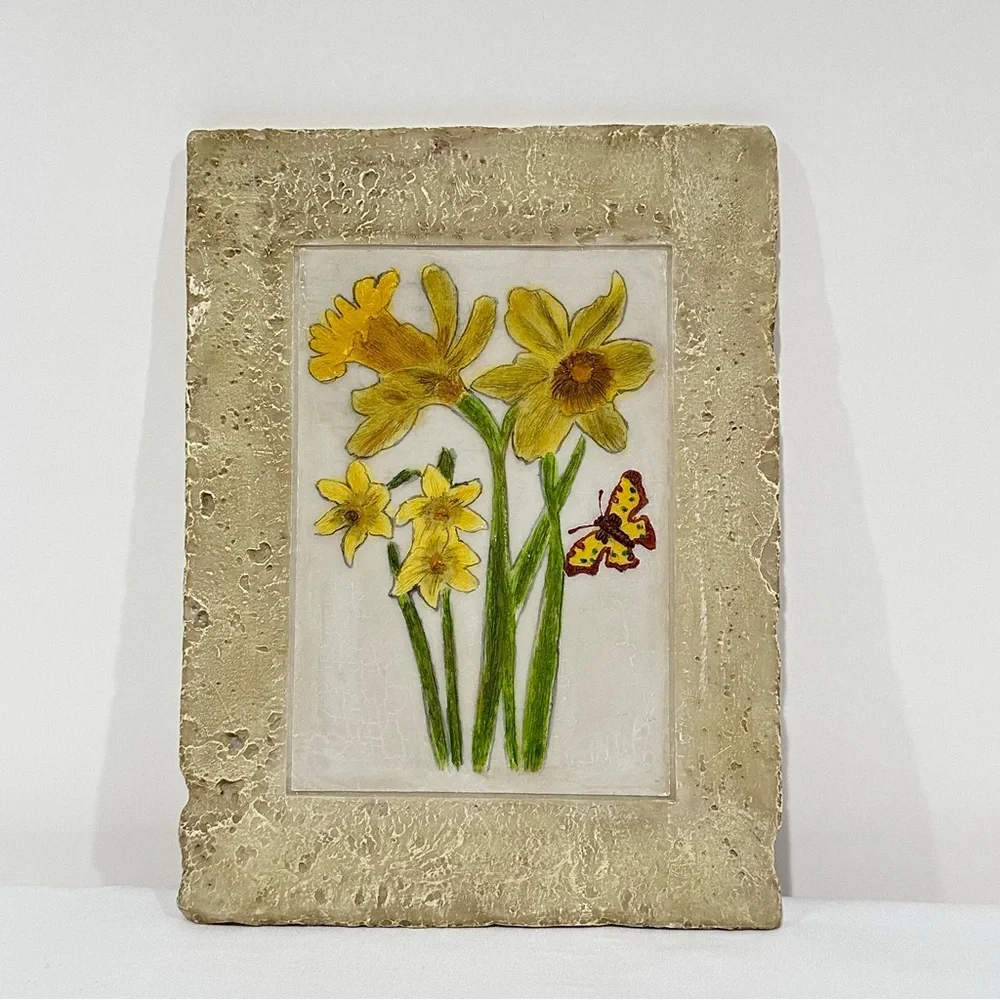 Floral Carved Resin Wall Art Decor